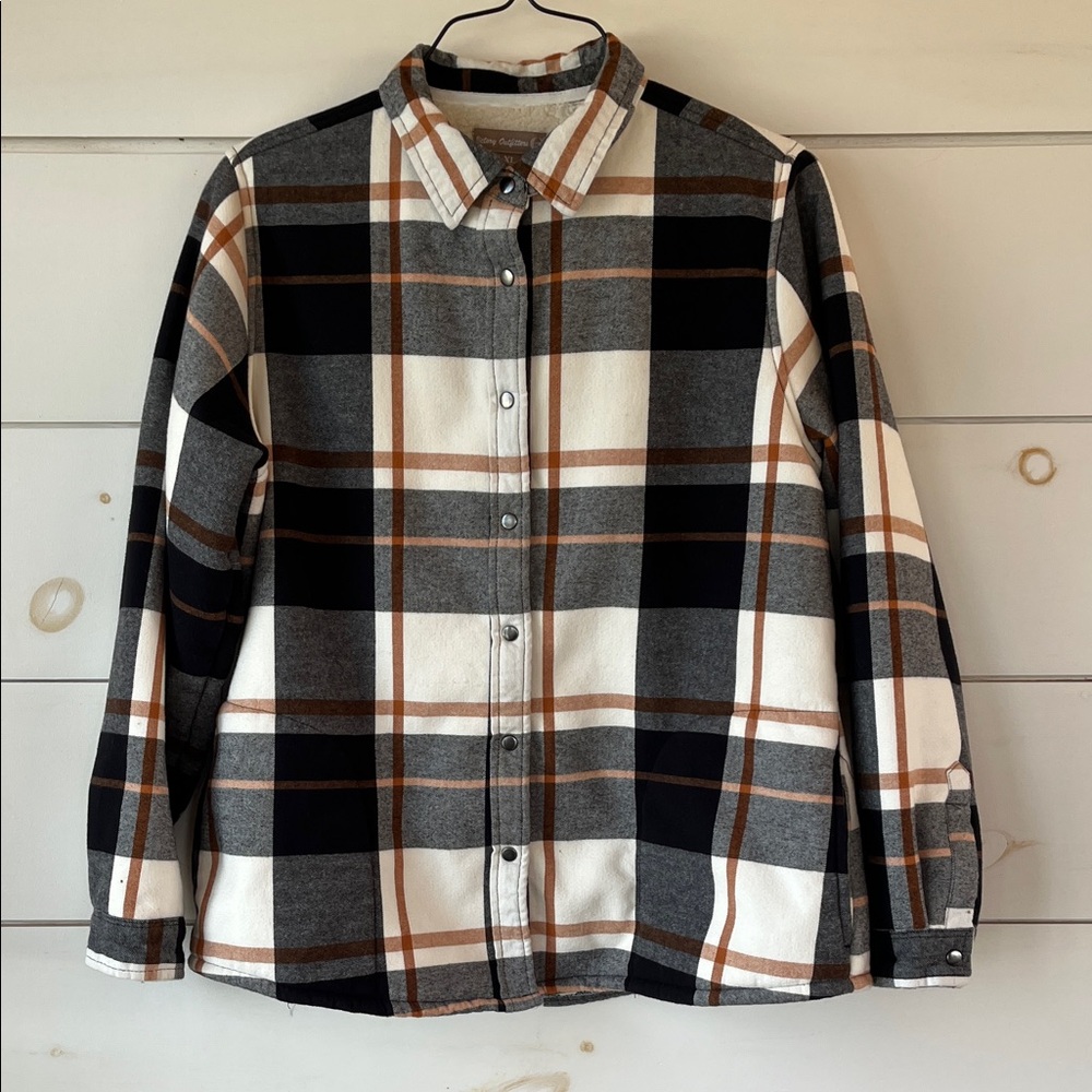 Victory Outfitters Snap Front Sherpa Lined Flannel Shacket